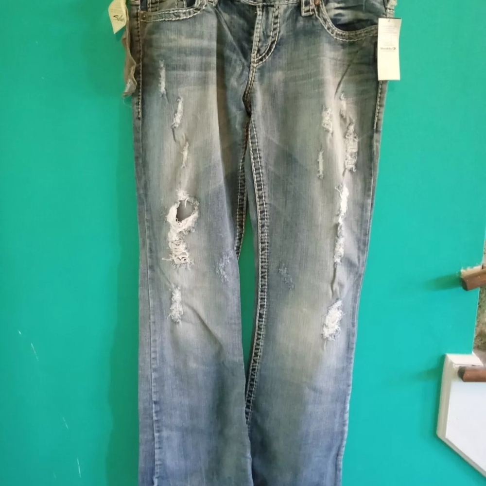 NWT BKE Buckle Tuesday Bootcut  W32/L33 Silver Jeans